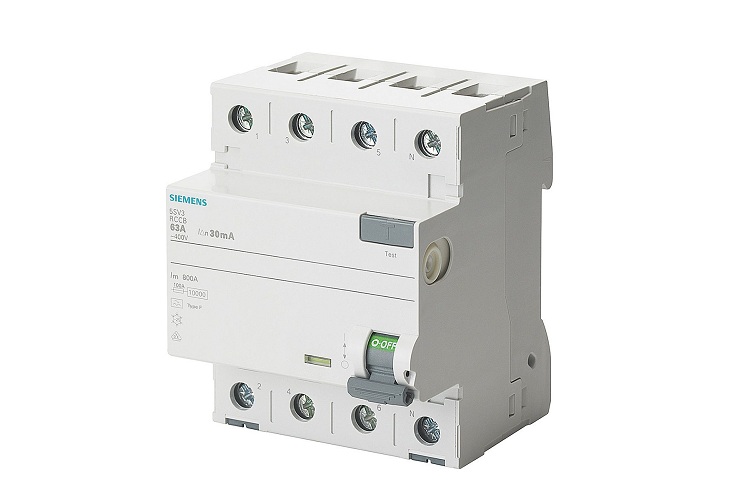 Aptomat chống dòng rò RCCB SIEMENS 2P, 80A, 300 mA 5SM3 617-0